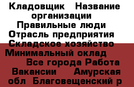 Кладовщик › Название организации ­ Правильные люди › Отрасль предприятия ­ Складское хозяйство › Минимальный оклад ­ 30 000 - Все города Работа » Вакансии   . Амурская обл.,Благовещенский р-н